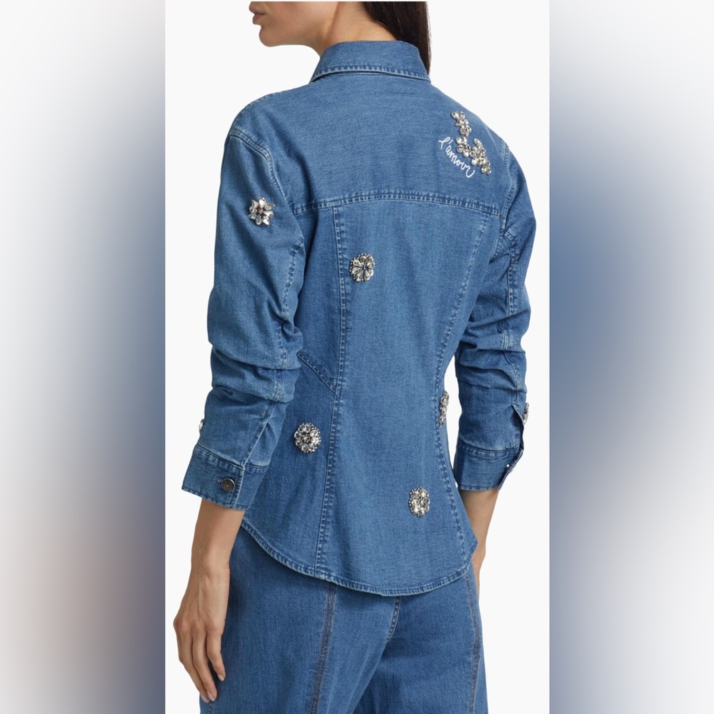 Cinq a Sept Crystal Ditsy Floral Scrunched Canyon Jacket - Picture 3 of 8